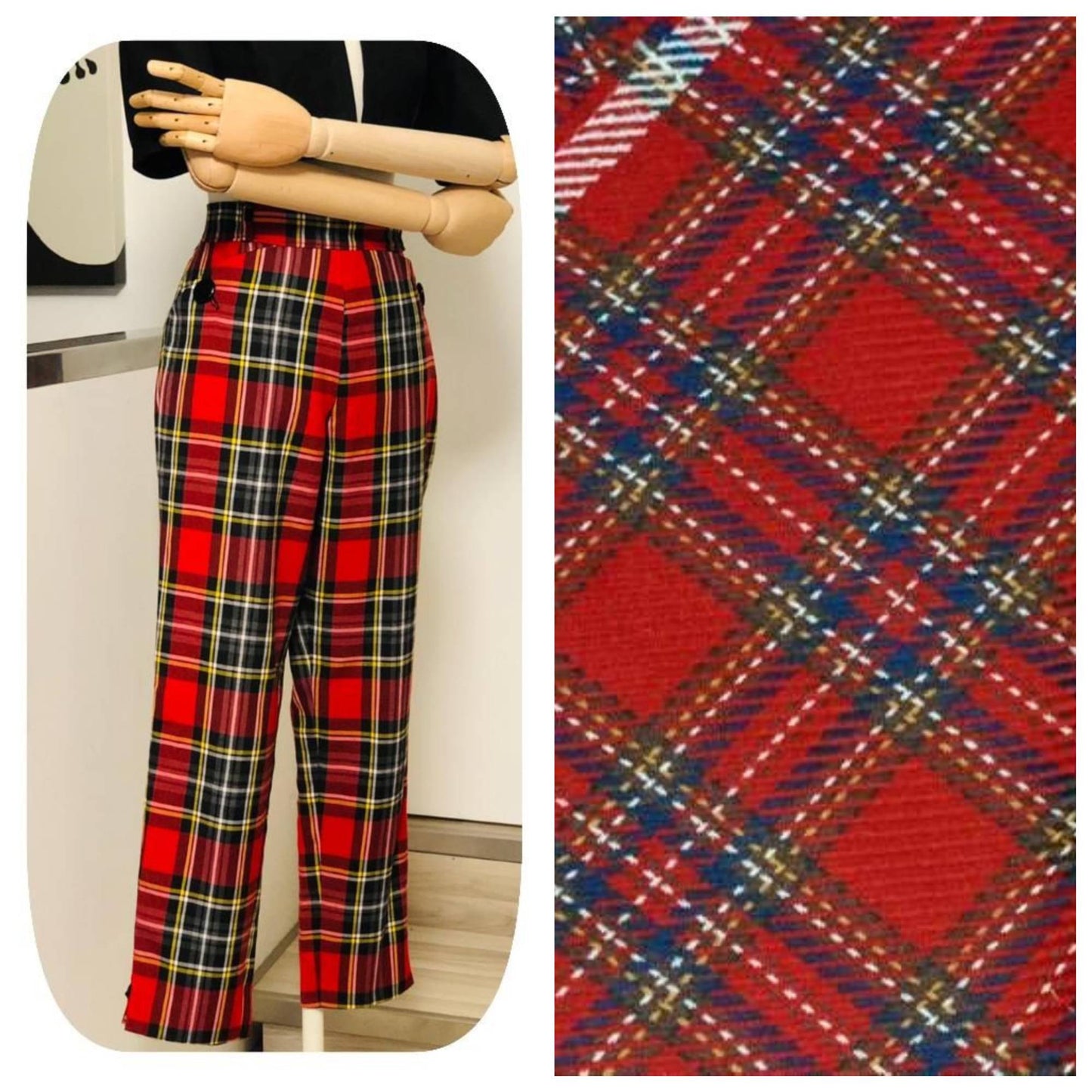 PANTALONE CAPRI CHRISTY TARTAN su misura