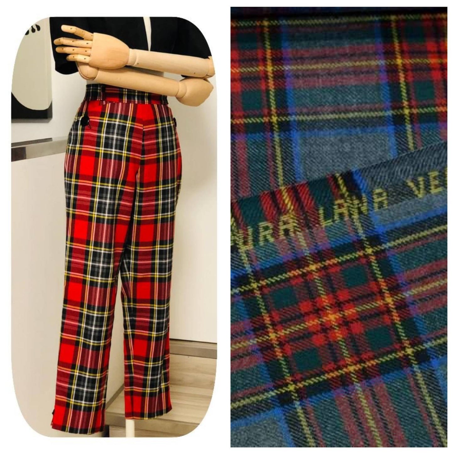 PANTALONE CAPRI CHRISTY TARTAN su misura