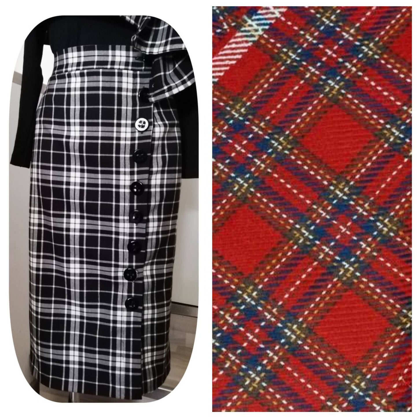 Gonna longuette Christy Tartan vintage style anni 30