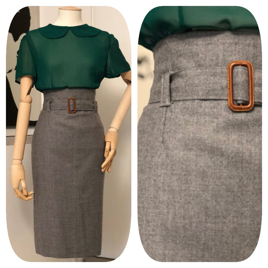 Gonna tubino Milly in lana flanella vintagestyle anni50